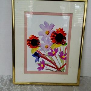 Framed flower garden picture